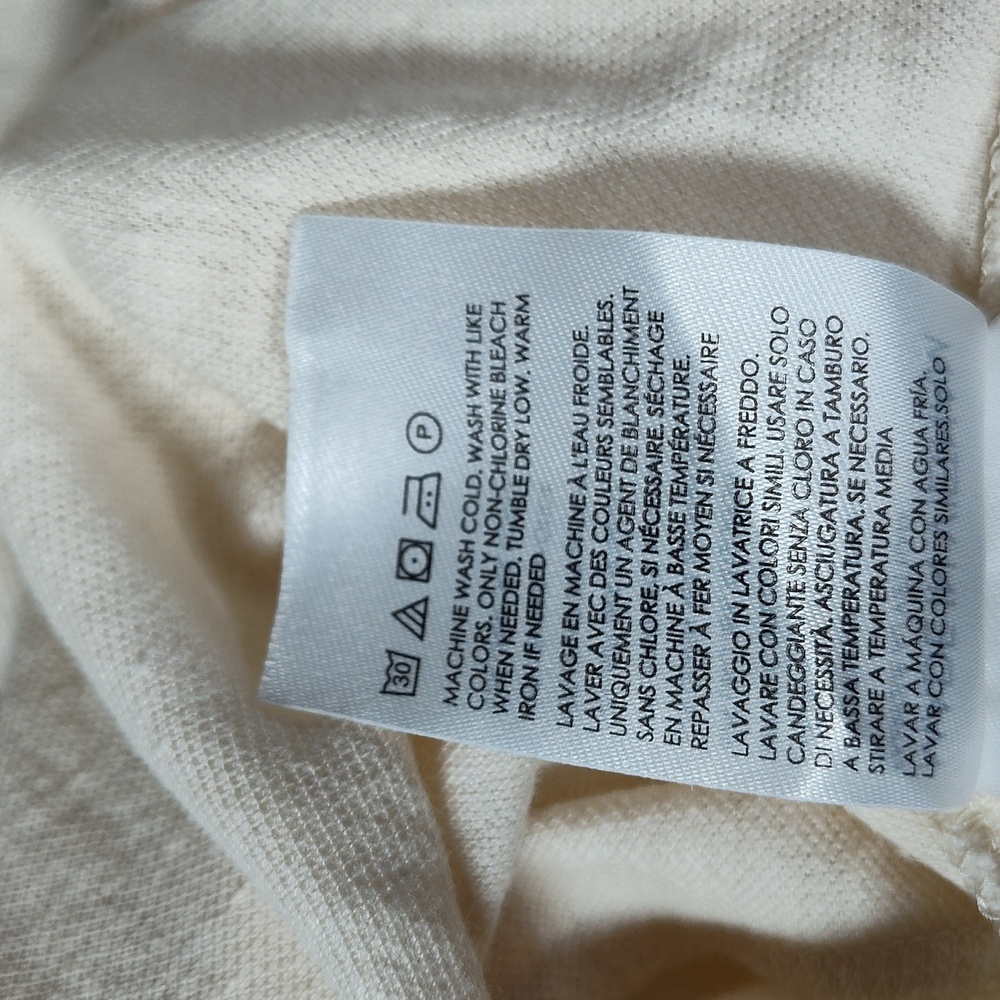 Club Monaco cream linen cotton pullover hoodie S - Picture 9 of 10